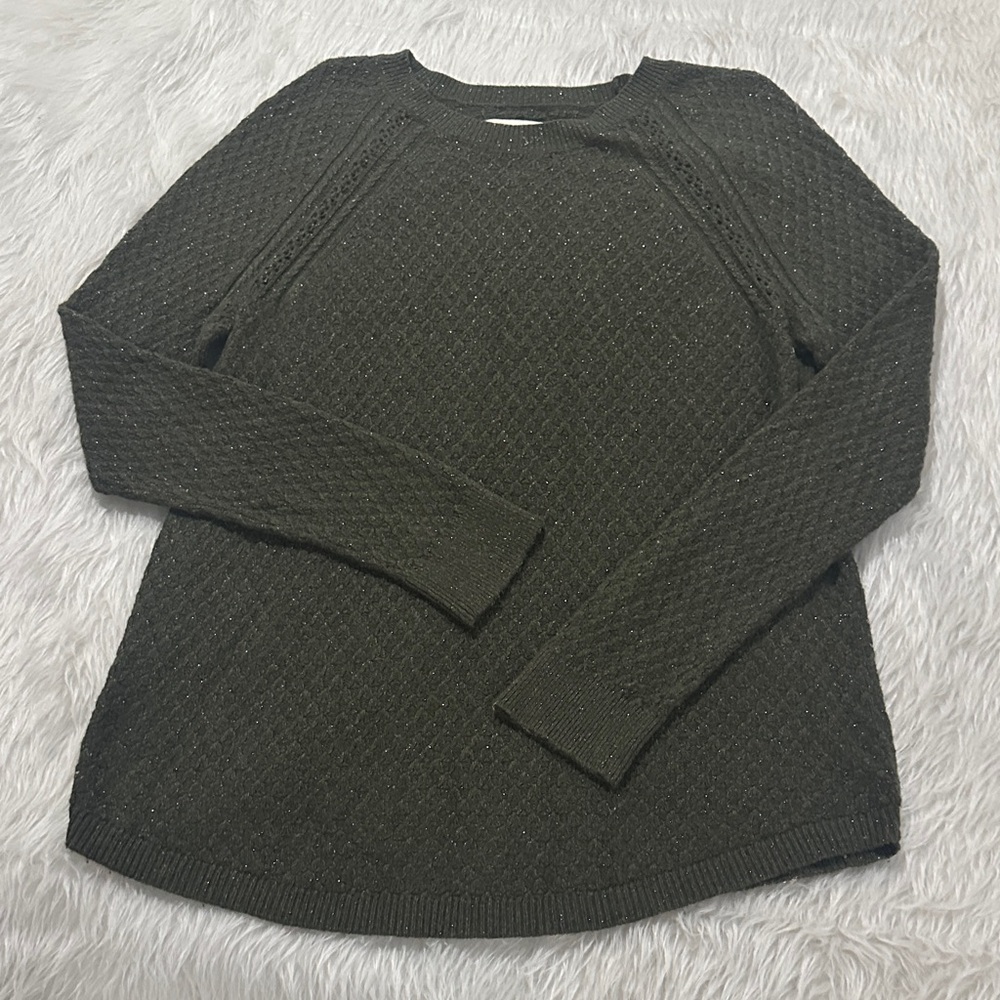 LOFT Olive Green Crew Neck Sweater